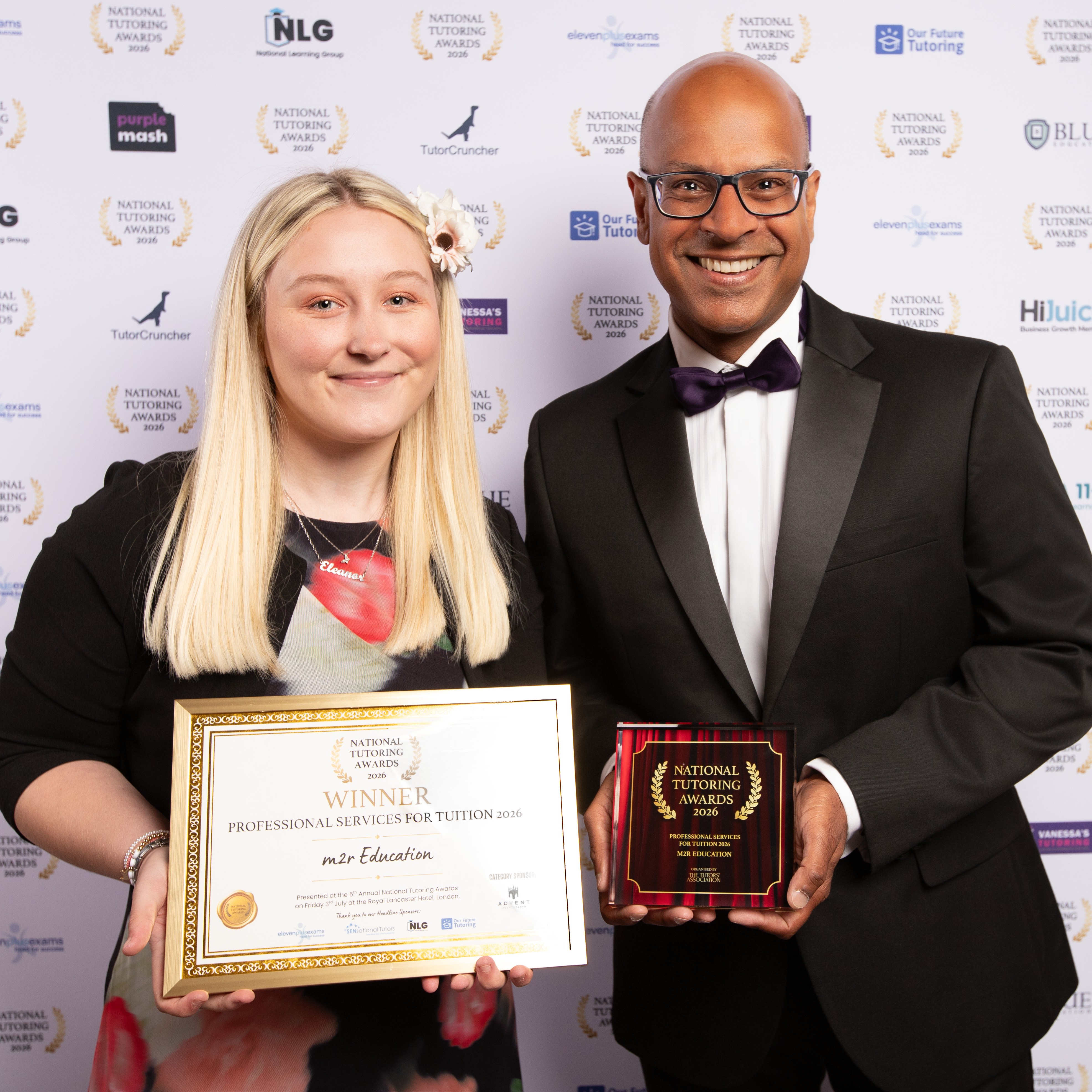 M2r Education named 2026 Professional Services to the Tuition Sector winner at the National Tutoring Awards 2026
